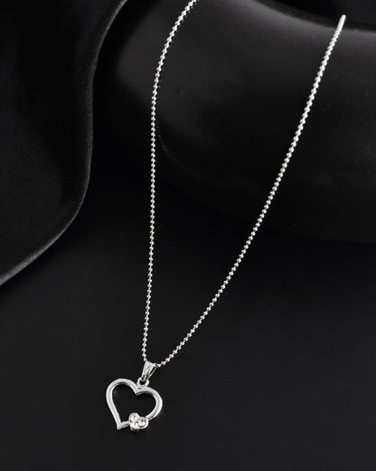 VOJ Silver Plated Heart Pandent Chain - Distacart