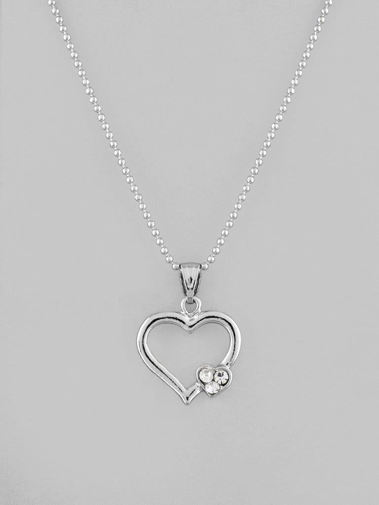 VOJ Silver Plated Heart Pandent Chain - Distacart