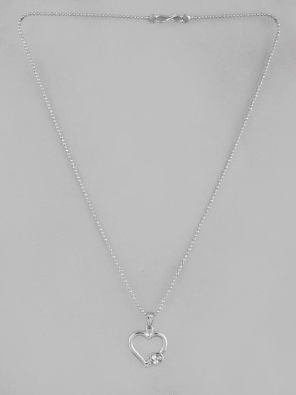 VOJ Silver Plated Heart Pandent Chain - Distacart