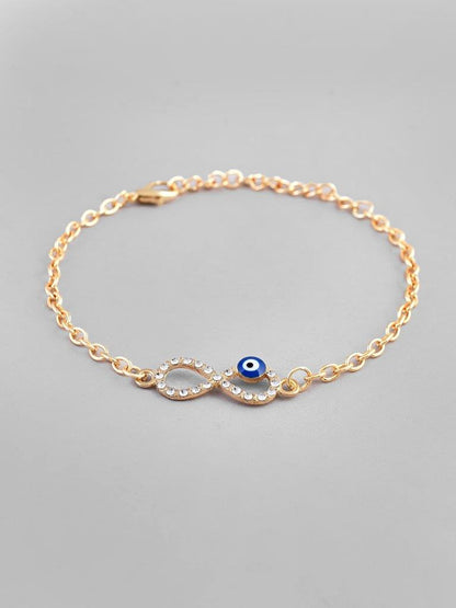VOJ Gold Plated Evil Eye Charm Bracelet - Distacart