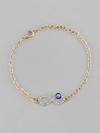 VOJ Gold Plated Evil Eye Charm Bracelet - Distacart