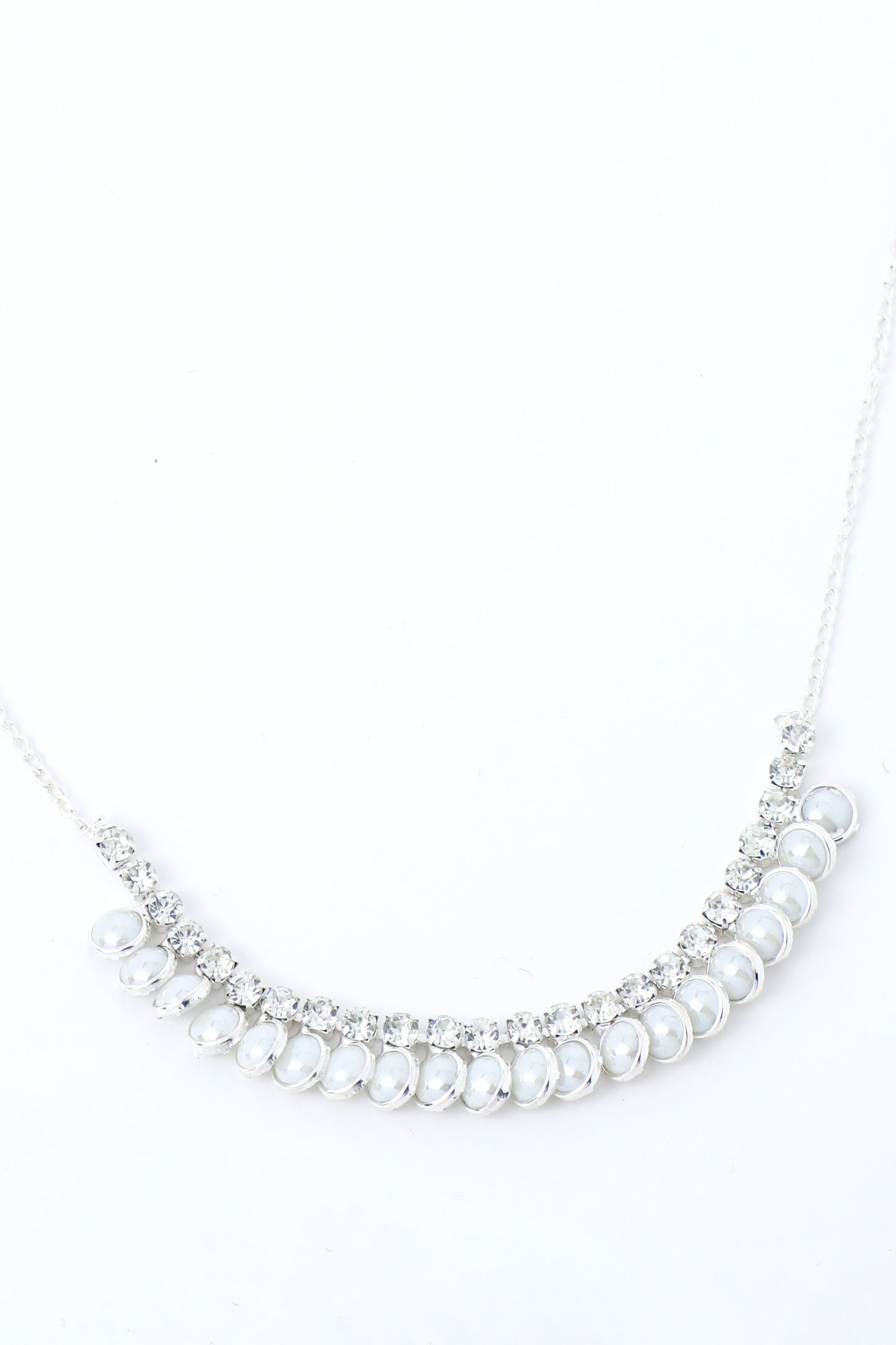 VOJ Silver Plated White Pearl Studded Choker Jewellery Set - Distacart