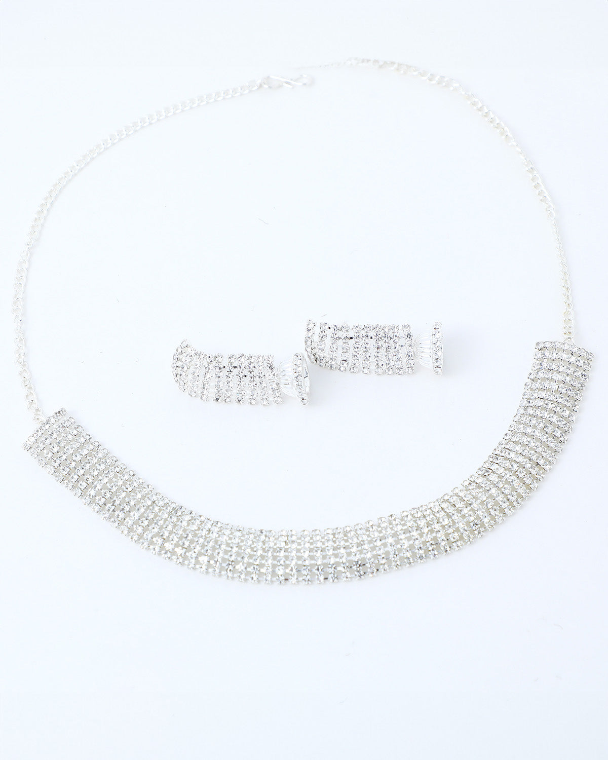 VOJ Silver Plated Stone Studded Choker Jewellery Set - Distacart