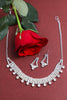VOJ Silver Plated Stone Studded Choker Necklace And Earrings Set - Distacart