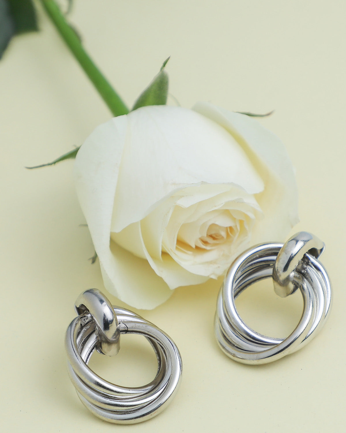 VOJ Silver Plated Circluar Studs Earring - Distacart