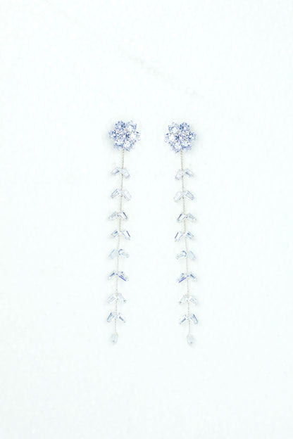 VOJ Silver Plated Stone Studded Drop Earrings - Distacart