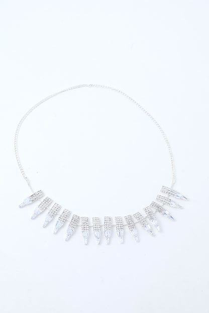VOJ Silver Plated Stone Studded Necklace And Earring Set - Distacart