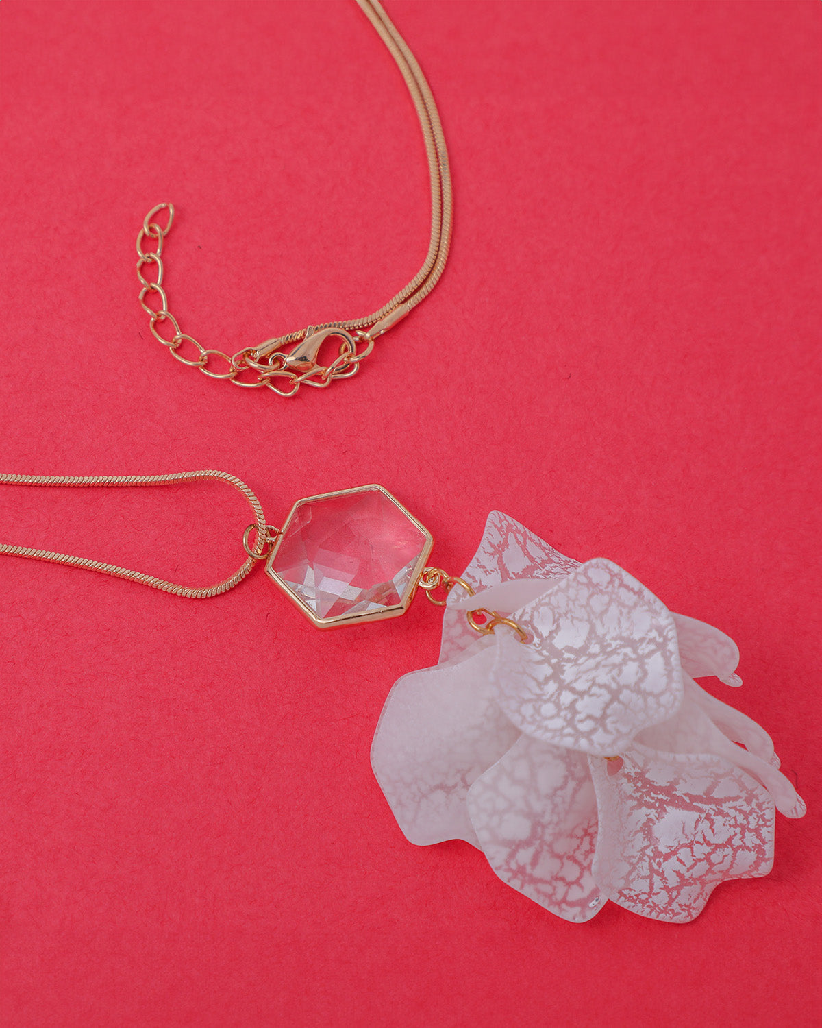 VOJ White Feather Styled Necklace - Distacart