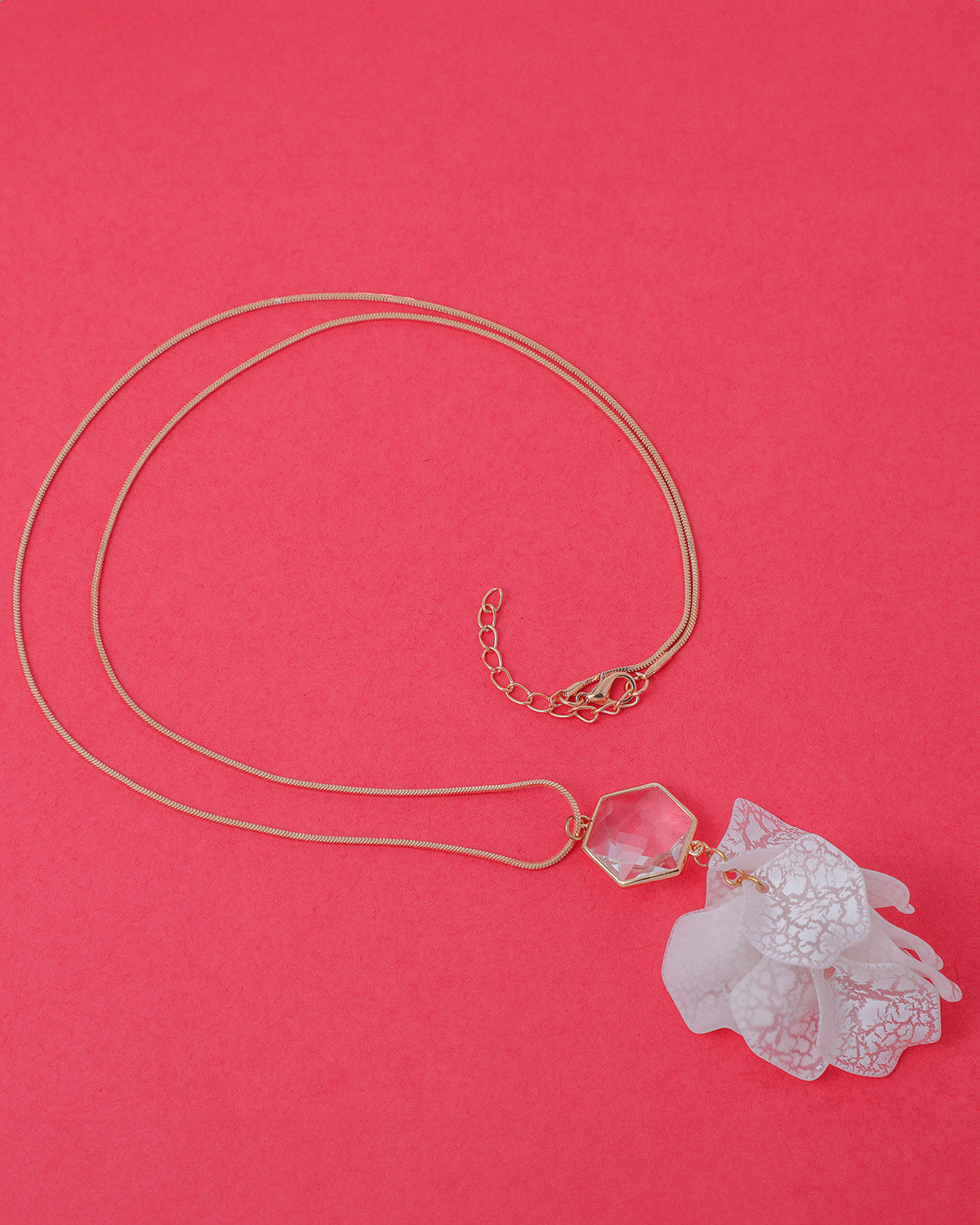 VOJ White Feather Styled Necklace - Distacart