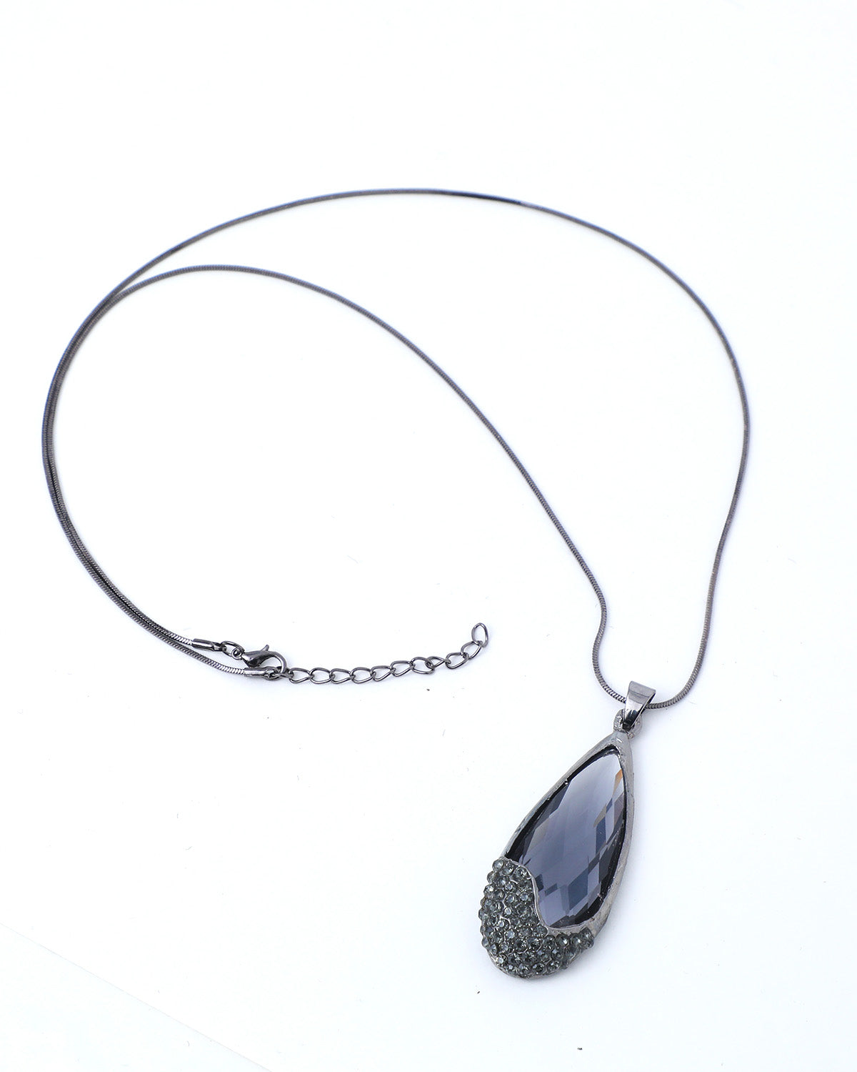 VOJ Black Stone Studded Pandent Necklace - Distacart