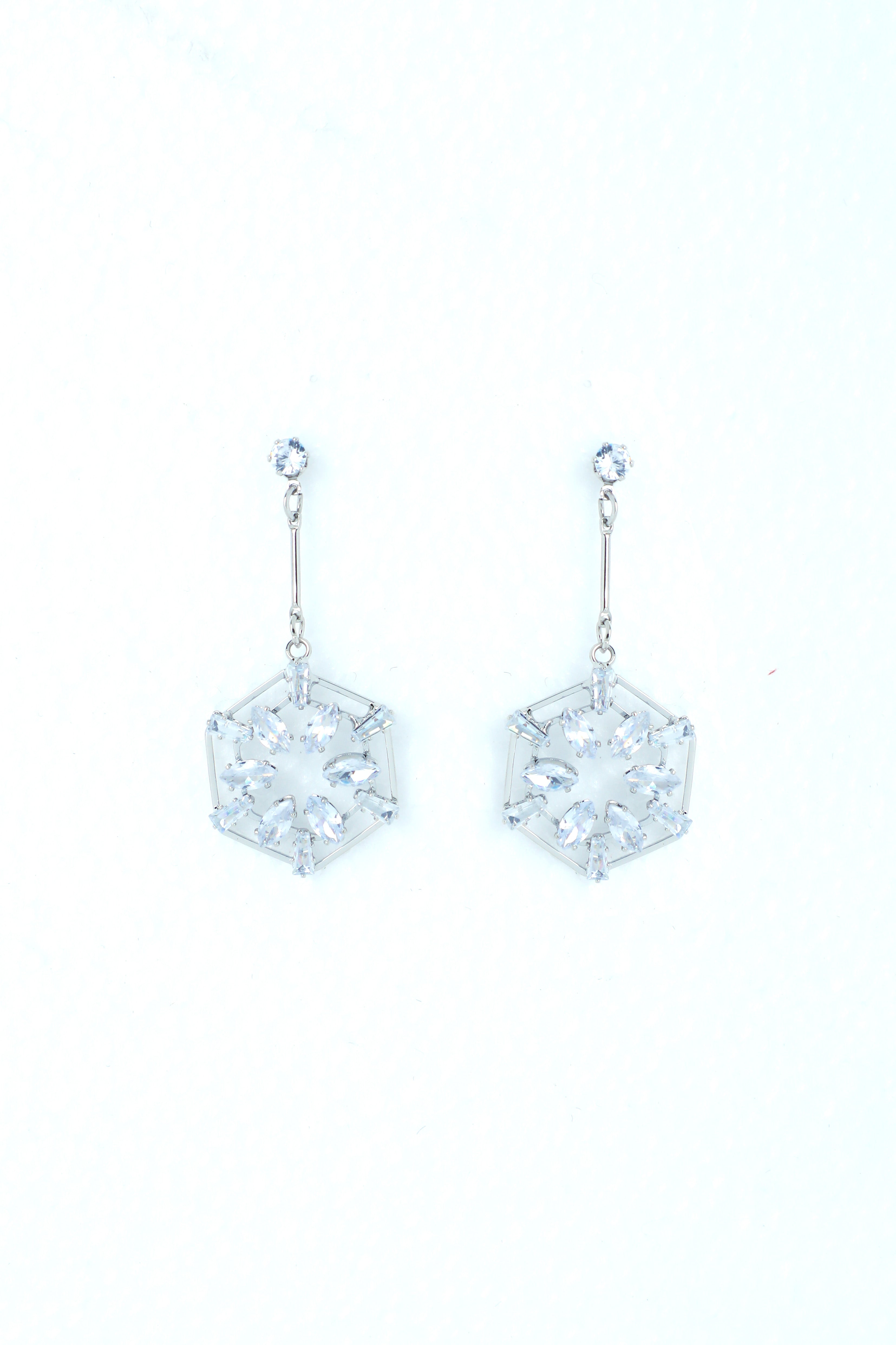 VOJ Silver Plated Stone Studded Circluar Earrings - Distacart