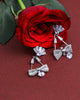 VOJ Silver Plated Stone Studded With Bow Triangle Shaped Earrings - Distacart