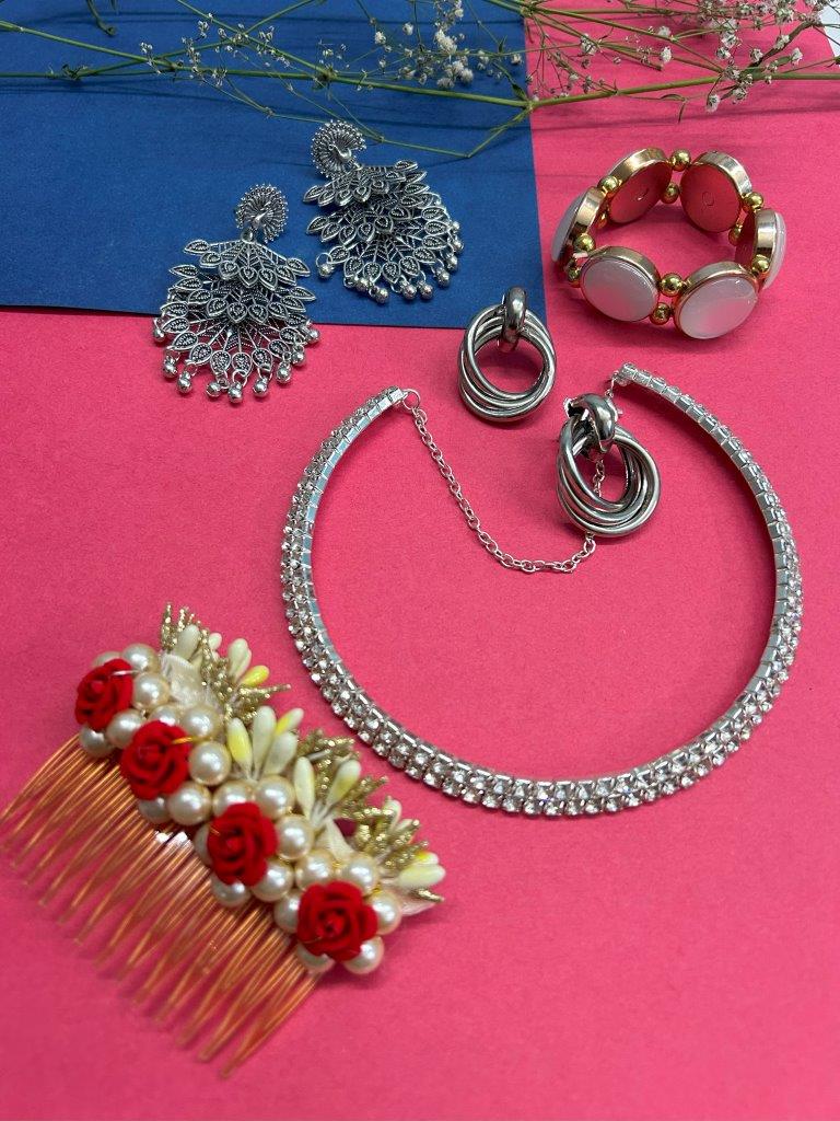 VOJ Valantine Gift Set of Silver Plated Jewellery - Distacart