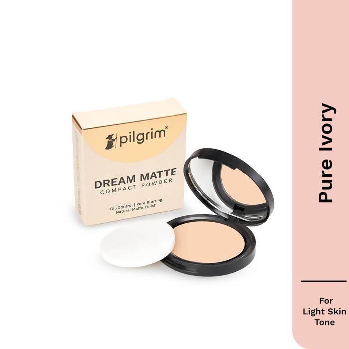 Pilgrim Dream Matte Compact Powder For Light Skin Tone - Pure Ivory - Distacart