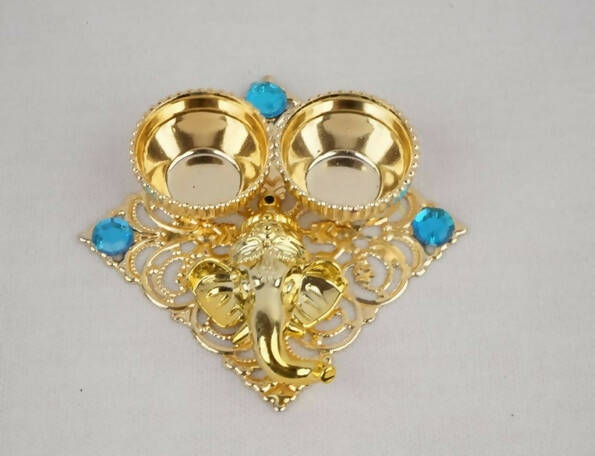 Kundan HandiKrafts Ganesha Square Haldi Kumkum - Distacart