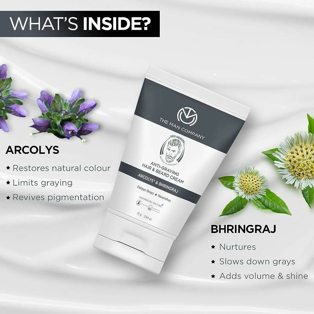 The Man Company Anti-Graying Hair & Beard Cream for Men - Distacart