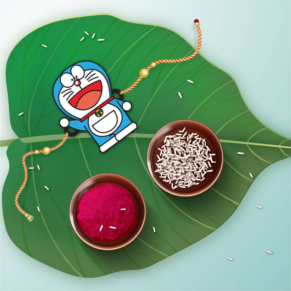 Bhai Please Doraemon Wooden Rakhi - Distacart