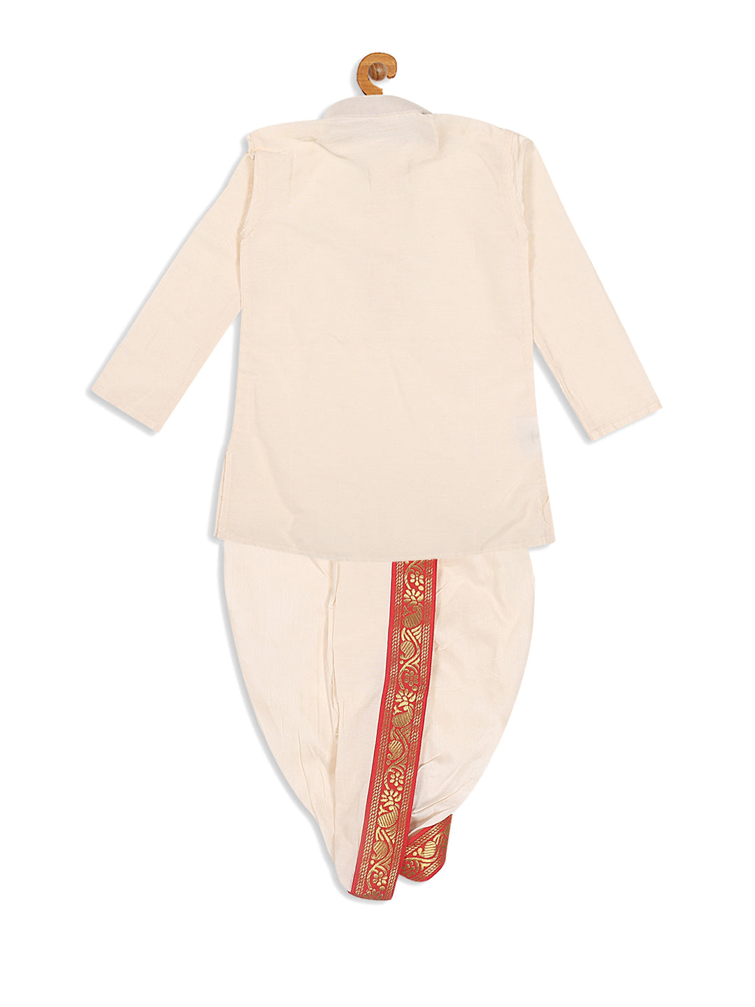 Vastramay Viscose Fabric Comfortable Kurta With Traditional Pattern Dhoti And Matching South Indian Style Dupatta for Boys - Distacart
