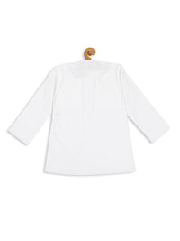 Thumbnail for Vastramay White Linen Cotton Solid Kurta for Boys - Distacart