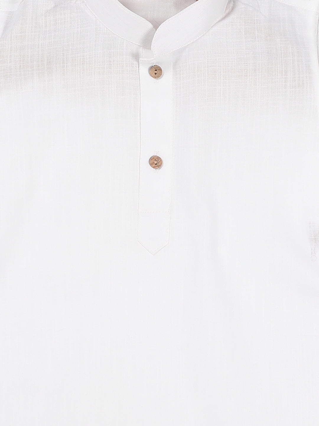 Vastramay White Linen Cotton Solid Kurta for Boys - Distacart