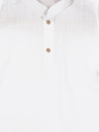 Thumbnail for Vastramay White Linen Cotton Solid Kurta for Boys - Distacart