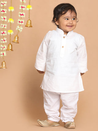 Vastramay Classic Solid Kurta In Cotton Fabric With White Pyjama for Boys - Distacart