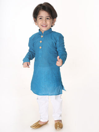 Vastramay Pure South Handloom Cotton Kurta Pyjama With Kite Shape Buttons for Boys - Distacart