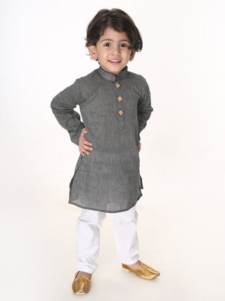 Vastramay Pure South Handloom Cotton Kurta Pyjama With Kite Shape Buttons for Boys - Distacart