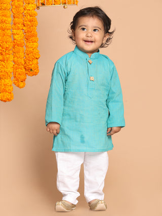 Vastramay Pure South Handloom Cotton Kurta Pyjama With Kite Shape Buttons for Boys - Distacart