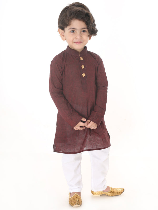 Vastramay Pure South Handloom Cotton Kurta Pyjama With Kite Shape Buttons for Boys - Distacart