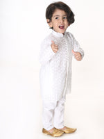 Thumbnail for Vastramay Classic Ensemble Of Lukhnowi Chikankari Kurta With Pyjama for Boys - Distacart