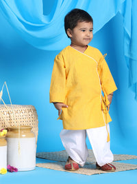 Thumbnail for Vastramay South Cotton Handloom Angrakha Kurta With Dhoti Set for Boys - Distacart