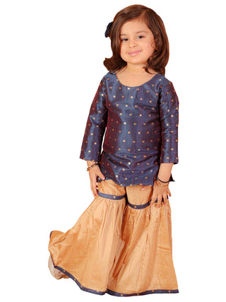 Vastramay Zari Buta Self Design Kurta With Sharara For Girls - Distacart