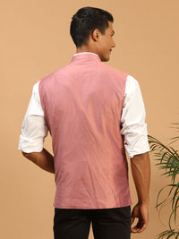Thumbnail for Shrestha By Vastramay Men's Onion Mirror Work Nehru Jacket - Distacart