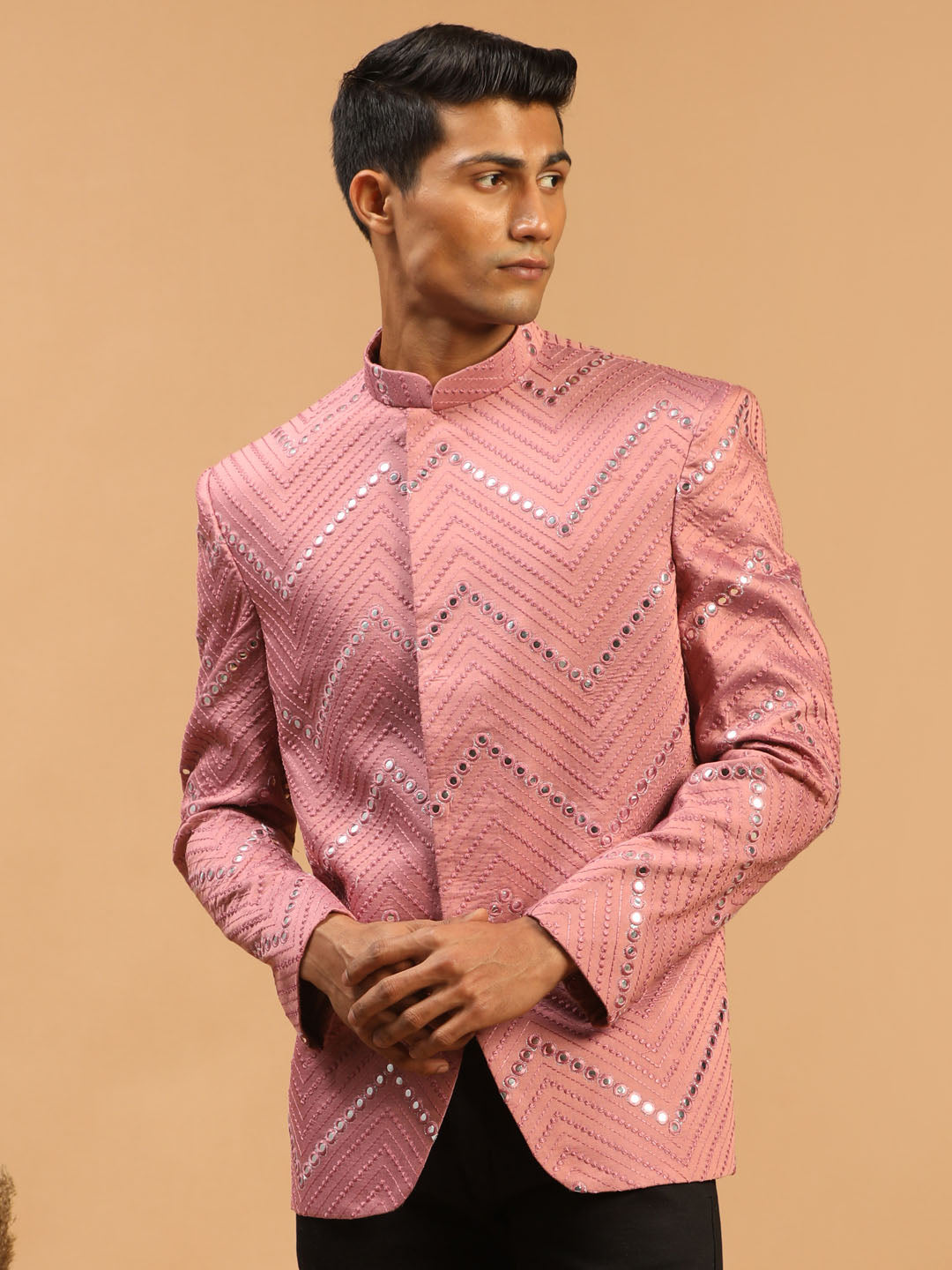 Shrestha By Vastramay Men's Onion Pink Viscose Jodhpuri - Distacart