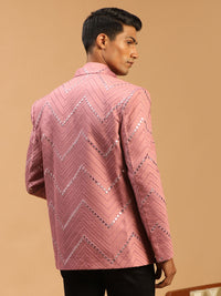 Thumbnail for Shrestha By Vastramay Men's Onion Pink Viscose Jodhpuri - Distacart