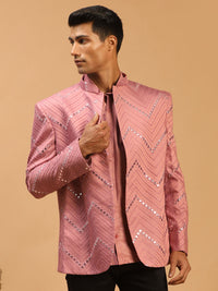 Thumbnail for Shrestha By Vastramay Men's Onion Pink Viscose Ethnic Combo Set - Distacart