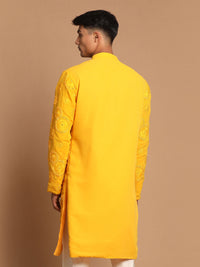Thumbnail for Shrestha by Vastramay Men's Yellow Georgette Kurta - Distacart