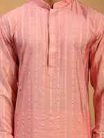 Thumbnail for Shrestha By Vastramay Men's Purple And Cream Cotton Blend Kurta Pyjama Set - Distacart