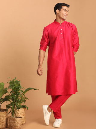 Shrestha by Vastramay Men's Pink Viscose Kurta Pyjama Set - Distacart
