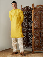 Thumbnail for Shrestha by Vastramay Men's Yellow Georgette Kurta & Patiala - Distacart