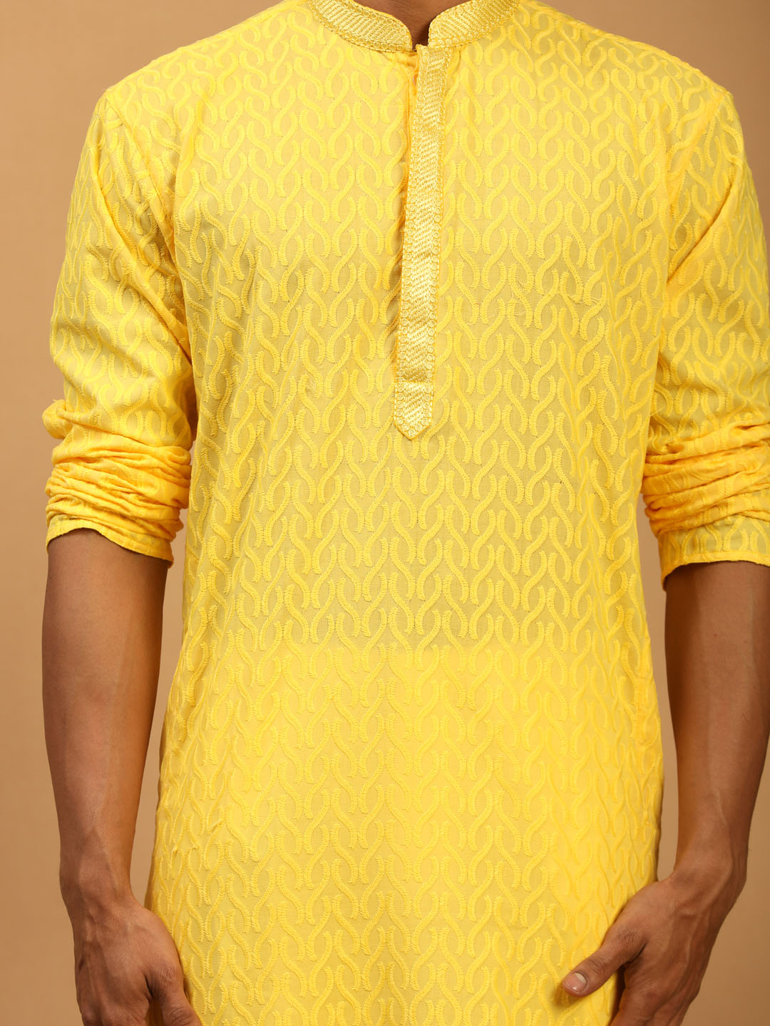 Shrestha by Vastramay Men's Yellow Cotton Kurta & Pyjama - Distacart