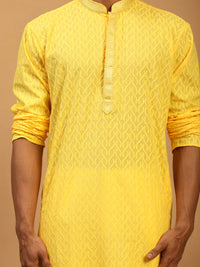 Thumbnail for Shrestha by Vastramay Men's Yellow Cotton Kurta & Pyjama - Distacart