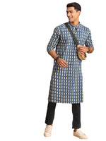 Thumbnail for Shvaas by Vastramay Men's Indigo Blue Cotton Kurta - Distacart