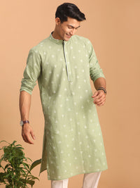 Thumbnail for Shvaas by Vastramay Men's Green Cotton Kurta - Distacart