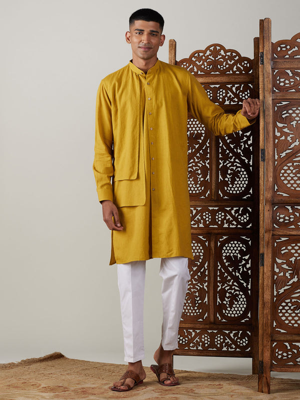 Shvaas by Vastramay Men's Mustard And White Cotton Kurta Pyjama Set - Distacart