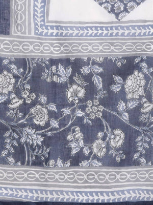 Anubhutee Women Blue Ethnic Motifs Printed Pure Cotton Kurta with Trousers & Dupatta - Distacart