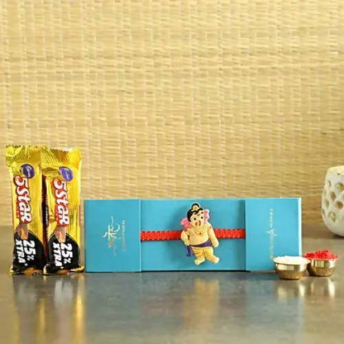 Bal Ganesha Rakhi & Five Star Chocolates - Distacart