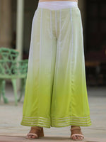 Thumbnail for Juniper Women Green Georgette Embroidered Kurta, Palazzo and Dupatta Set - Distacart