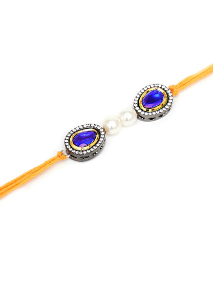 Designer kundan Rakhi - Ruby Raang - Distacart